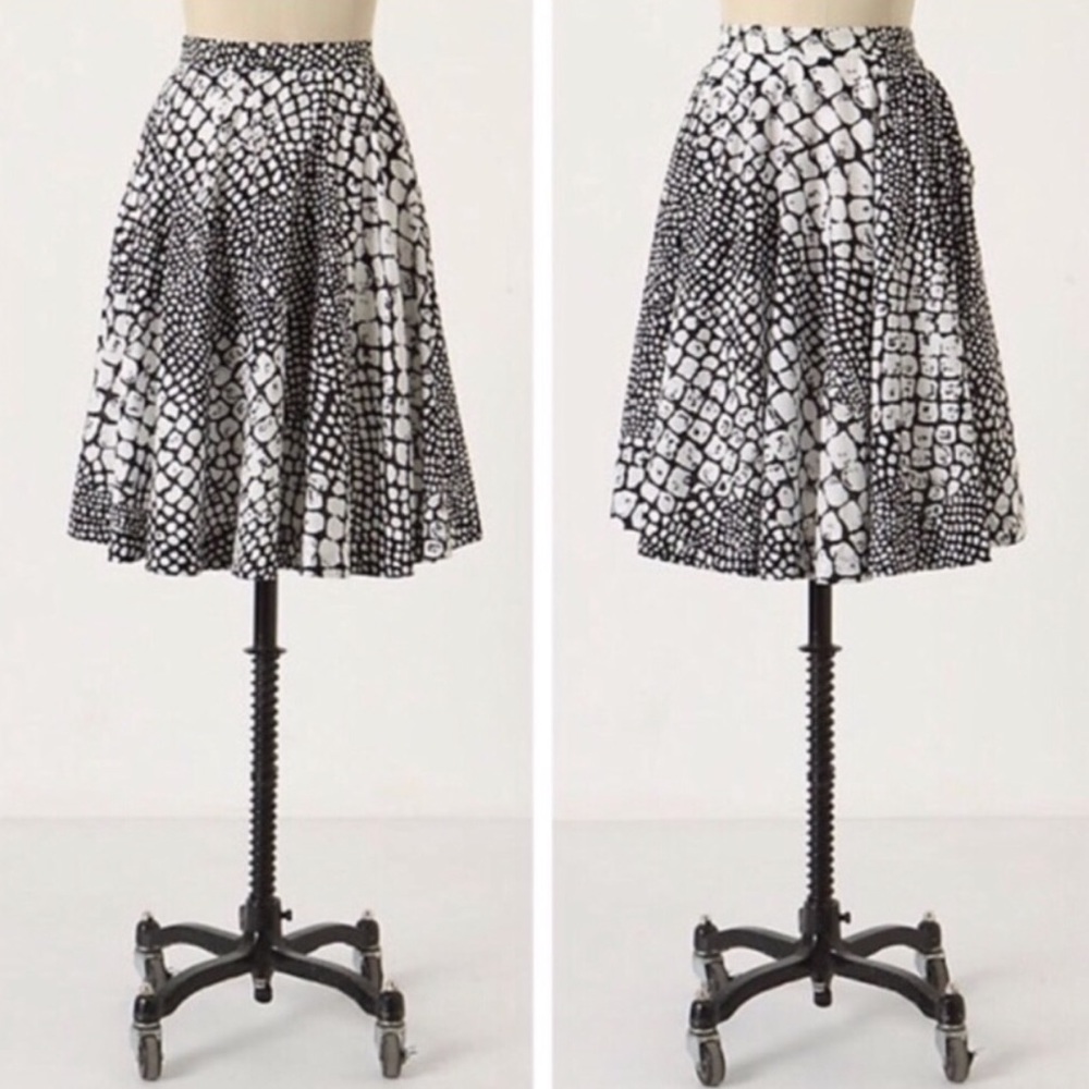 Anthropologie Edmé & Esyllte Black White Skirt 6